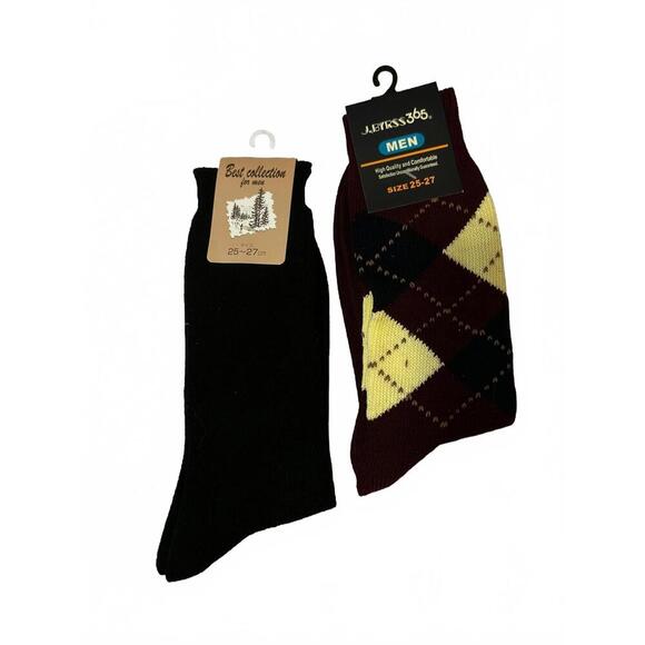 Men's Premium Socks Set - Black & Argyle Design - Picture 1 of 2